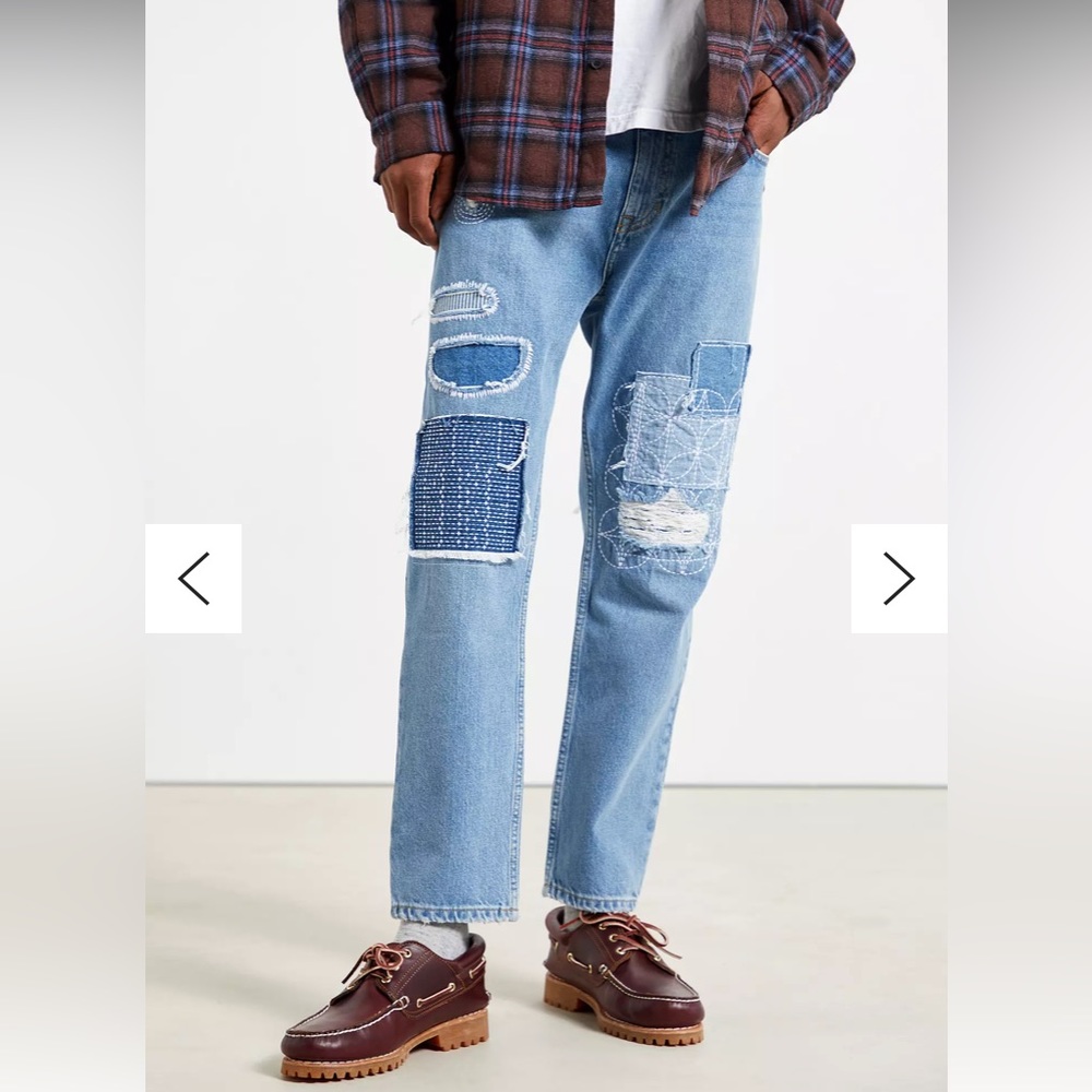 BDG Urban Outfitters men’s Dad Slim Taper Fit patchwork jeans size 32x32